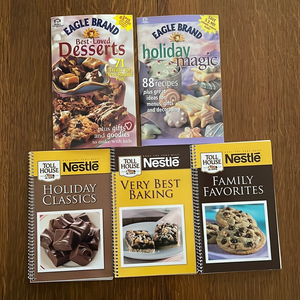 Set of 5 Cookbooks, 2 Eagle Brands, 3 Nestlé